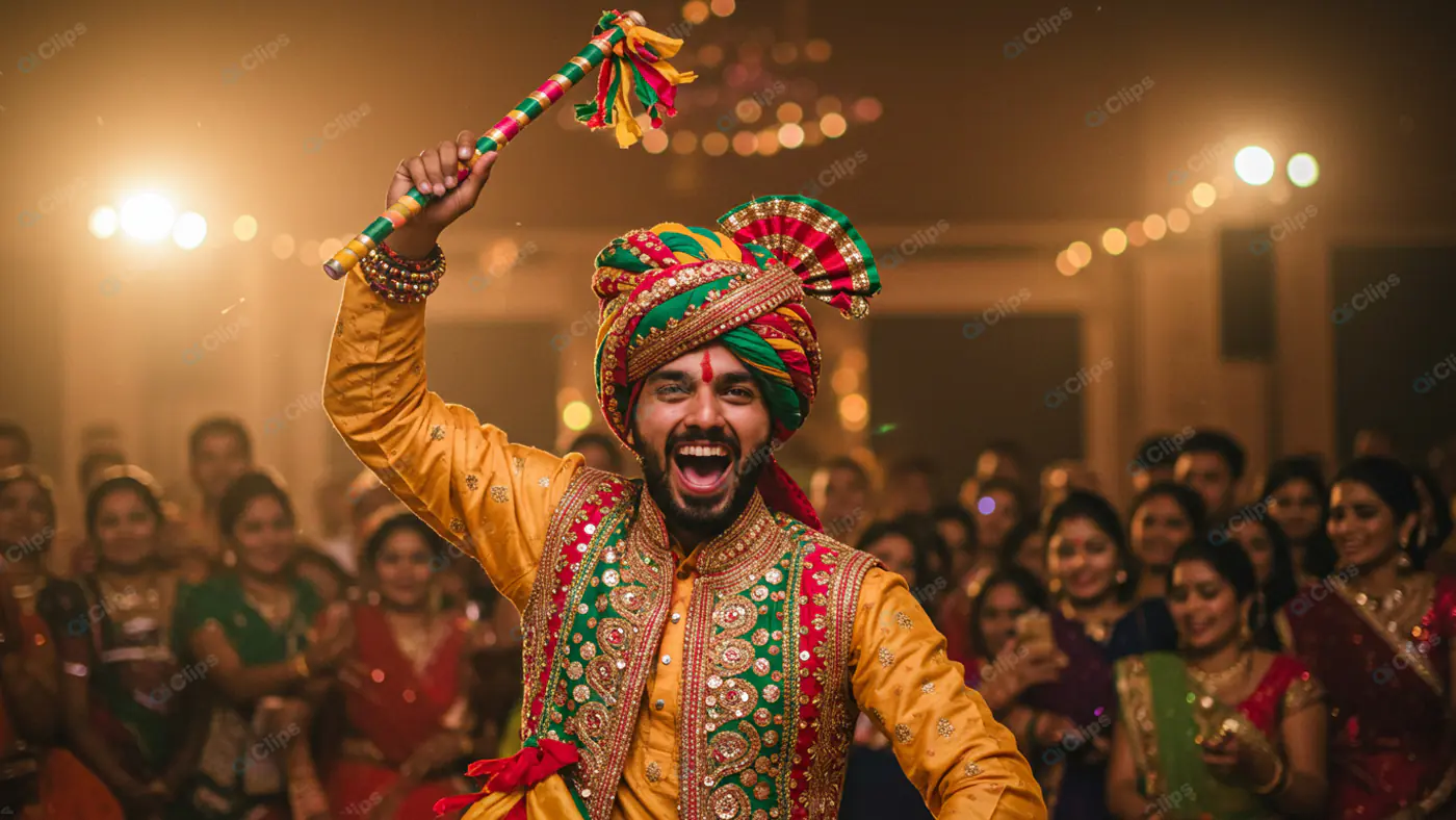 Exuberant Groom's Festive Dance
