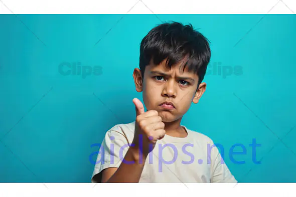 Determined Boy Giving Thumbs Up