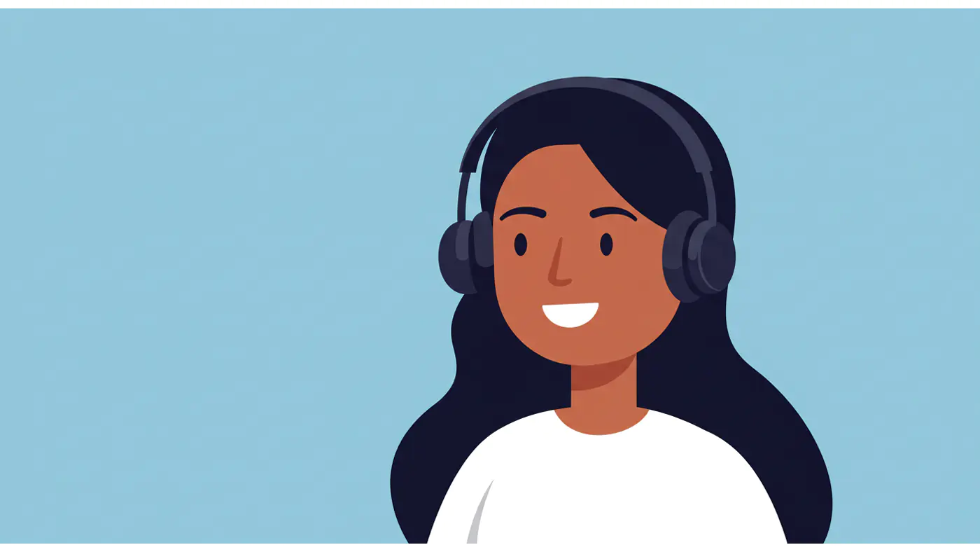 Cheerful Headphone User Vector