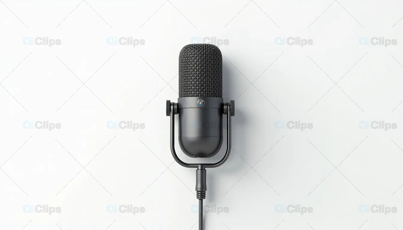 Studio Microphone Isolated on White Background