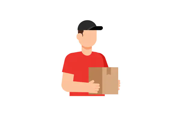 Courier with Package Vector