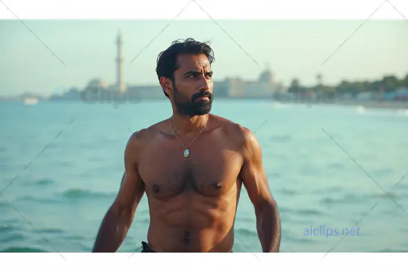 Fit Man by the Ocean