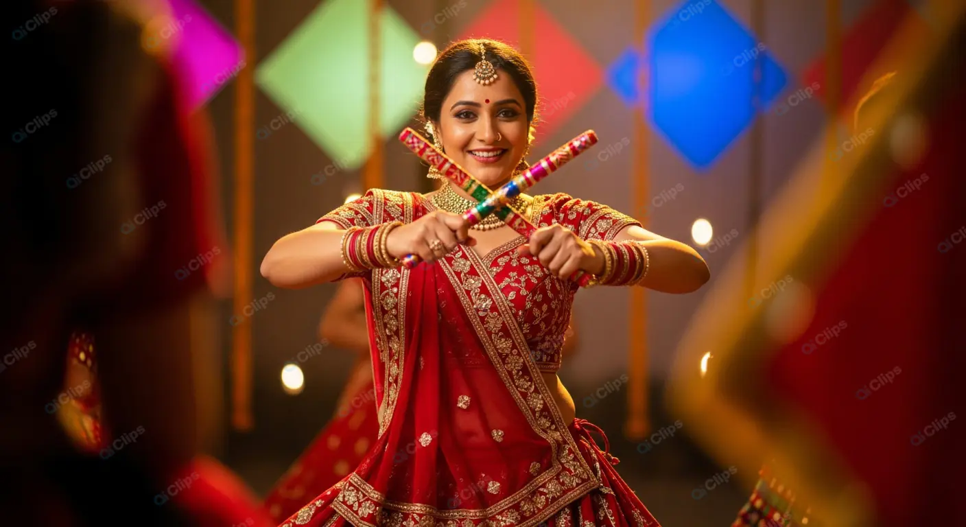 Colorful Dandiya Revelry