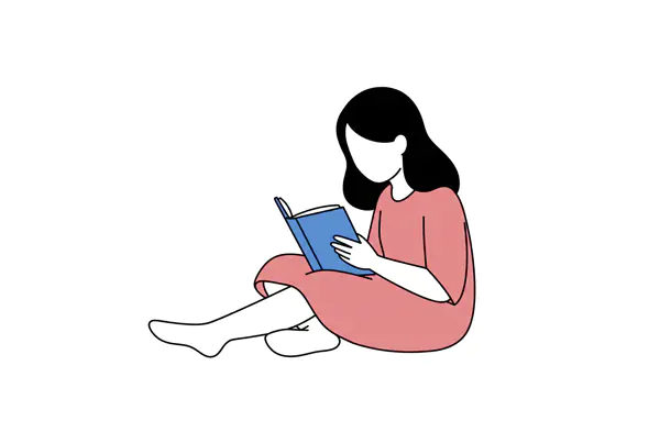 Minimalist Reading Pose Vector