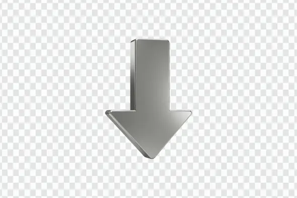 Metallic Silver Downward Arrow Icon PNG Clipart
