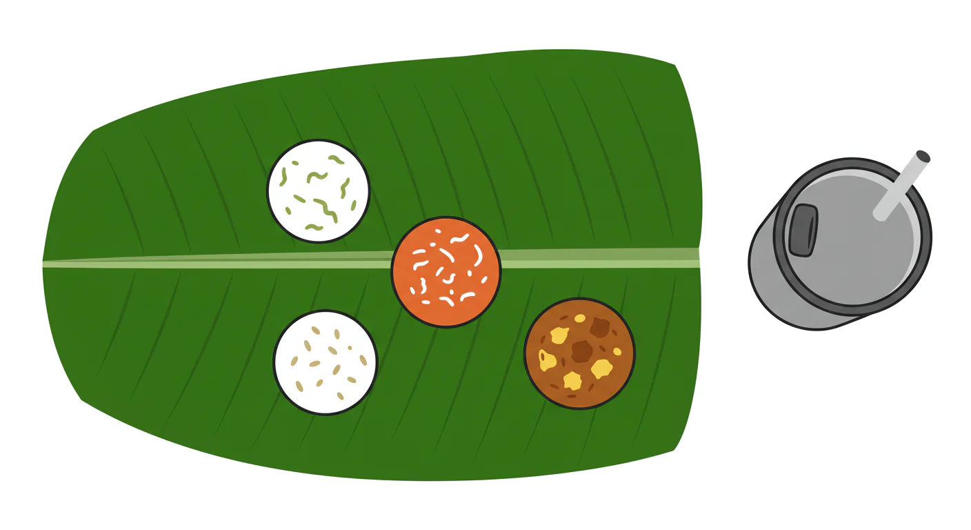 South Indian Thali Vector Illustration