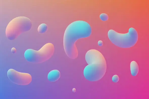 Fluid Pastel Shapes Floating in Dreamy Gradient Background