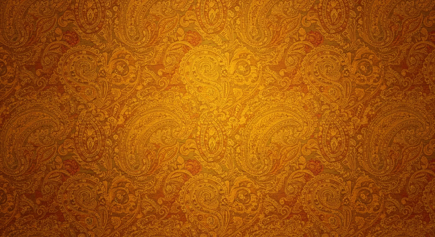 Vintage Gold Paisley Fabric Pattern | Seamless Traditional Indian Textile Design