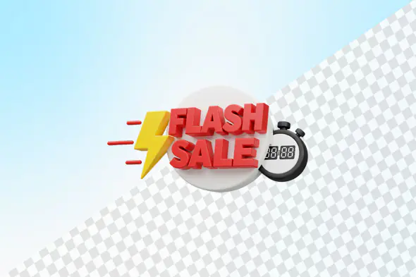 Flash sale lightning bolt timer promotional icon