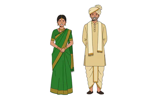 Traditional Indian Couple Vector