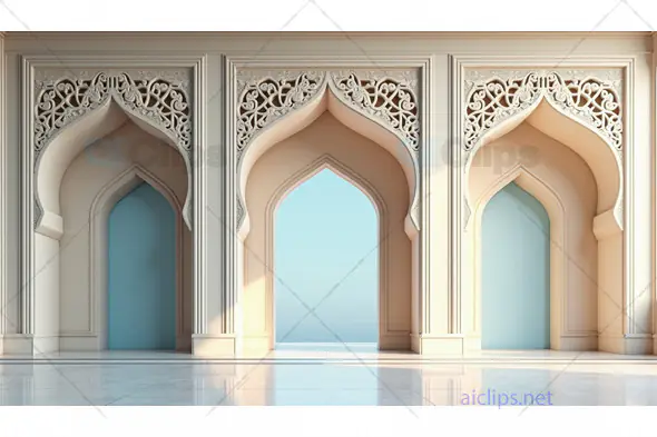 Elegant Islamic Archway Architecture Design