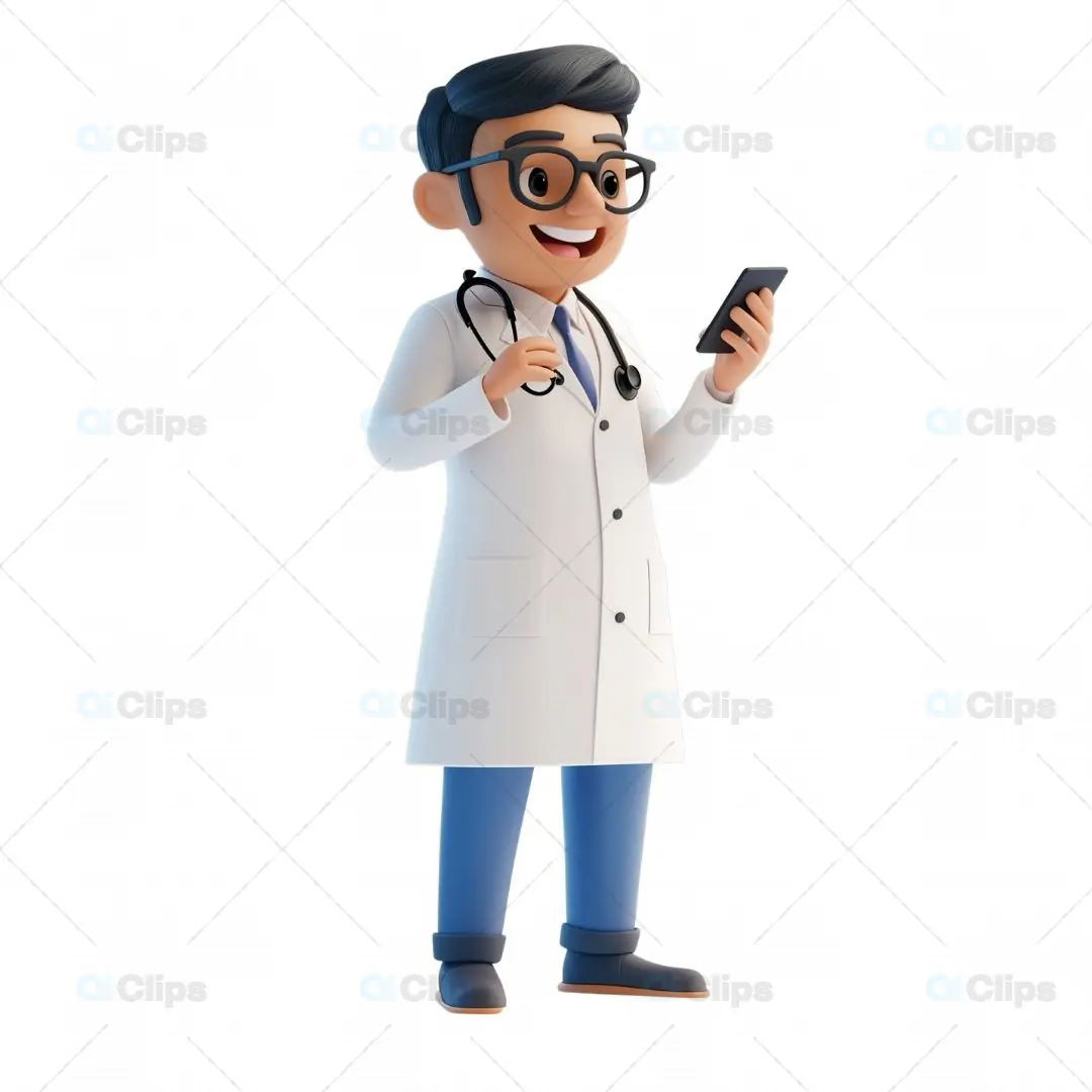 3D Indian Doctor Avatar with Smartphone