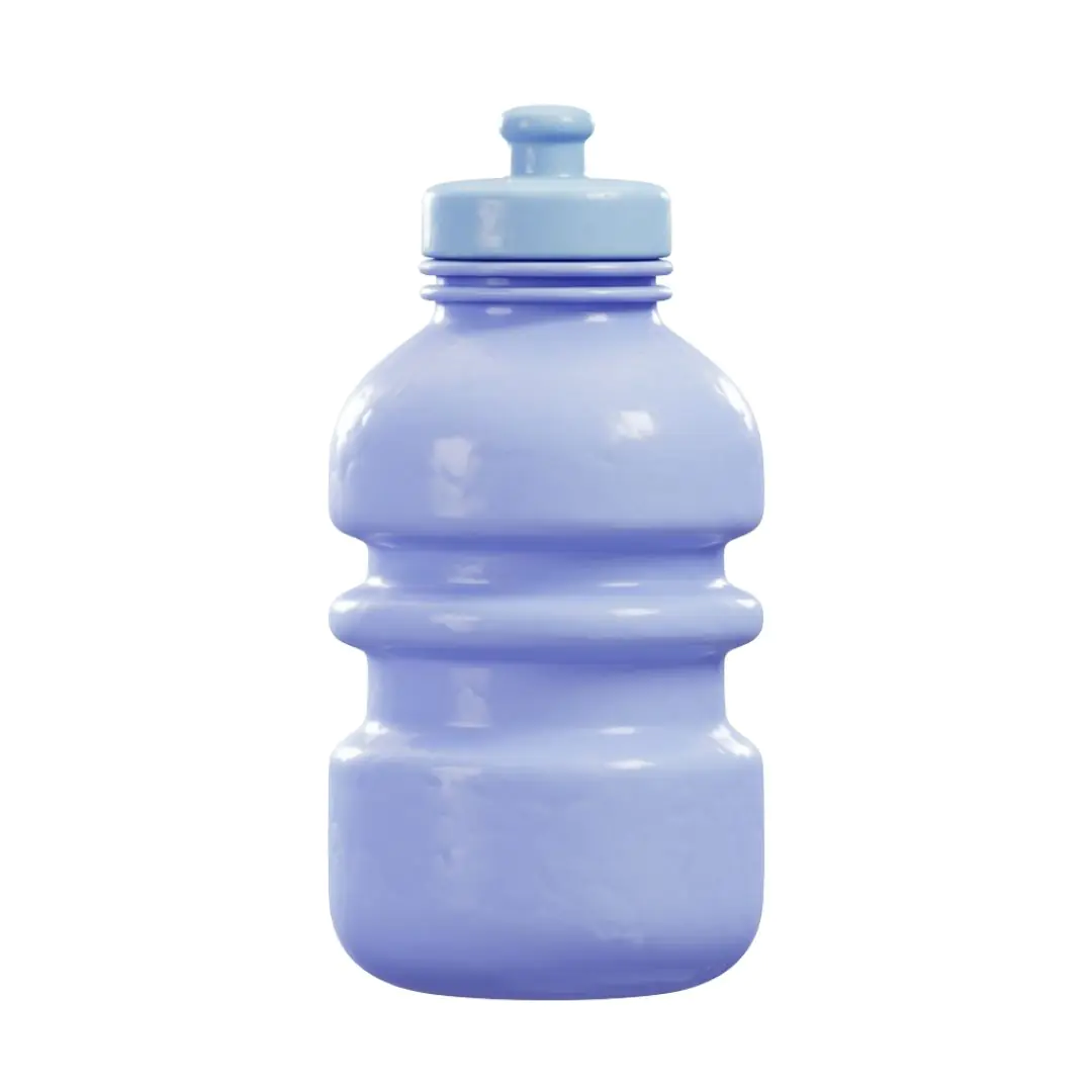 Pastel blue sports water bottle with rounded shape