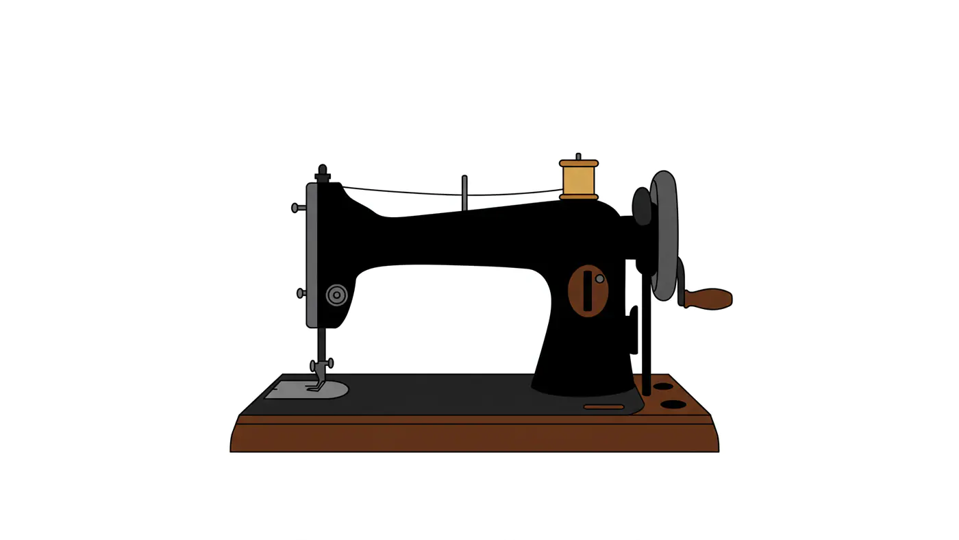Vintage Manual Sewing Machine Vector