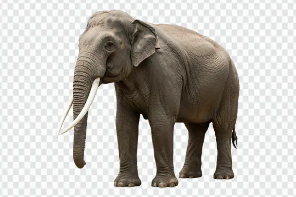 Majestic Asian Elephant with Tusks PNG Clipart