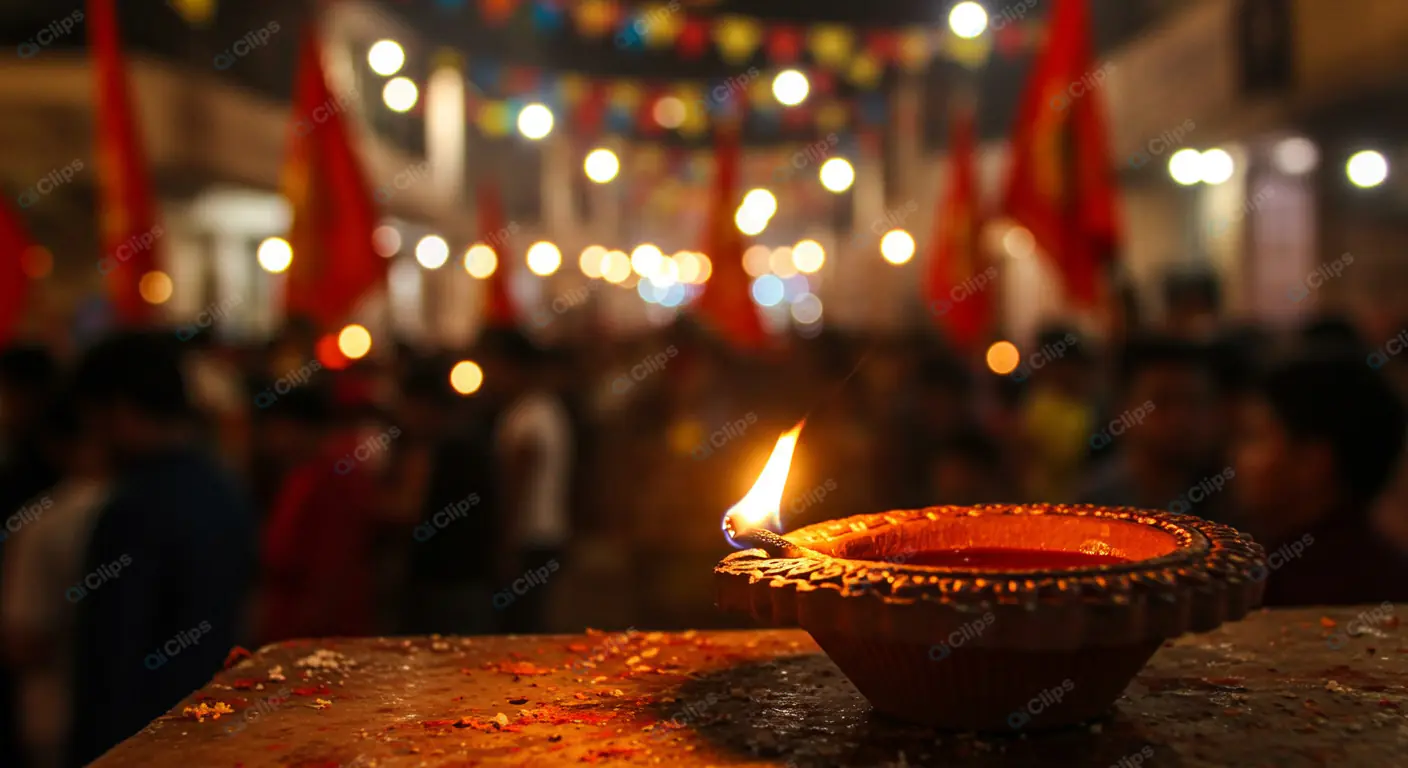 Diwali Diya Illuminating Festive Gathering