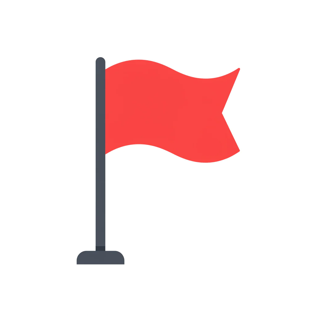 Waving Red Flag Icon