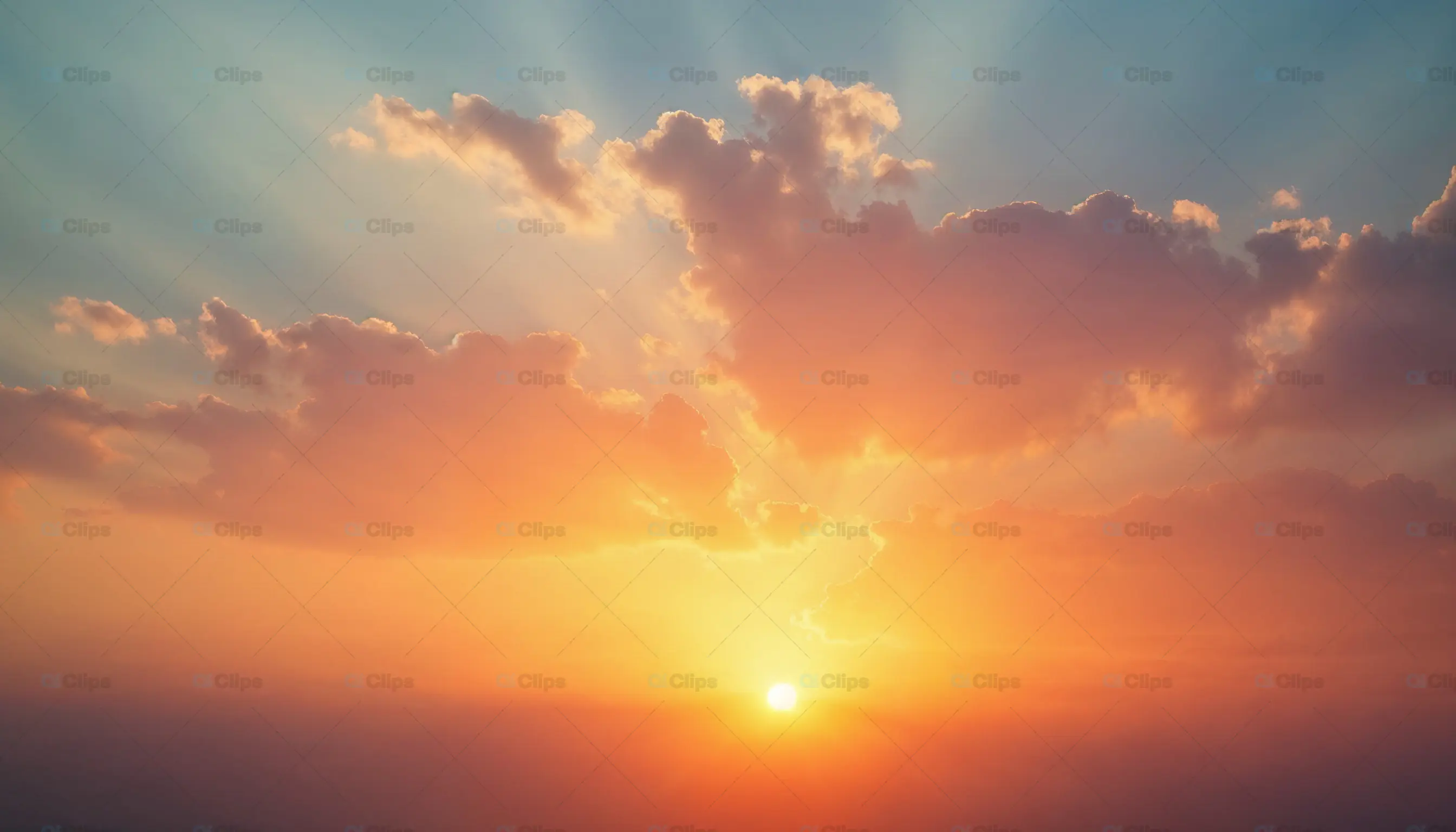 Vivid Sunrise with Golden Clouds