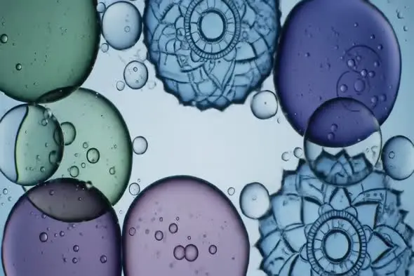 Ethereal Mandala Bubbles with Floating Oil Drops Animation