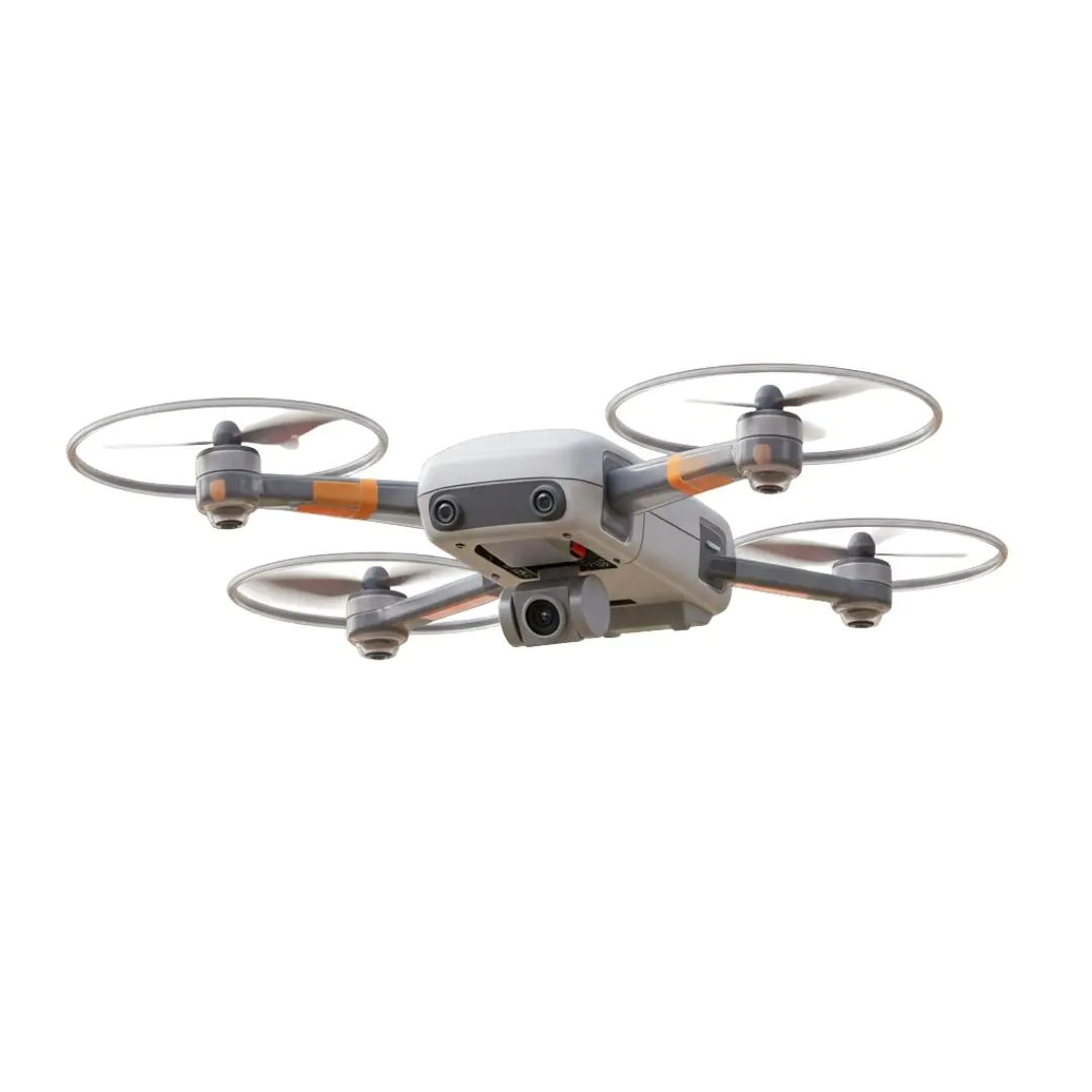 Compact quadcopter drone with camera and propellers