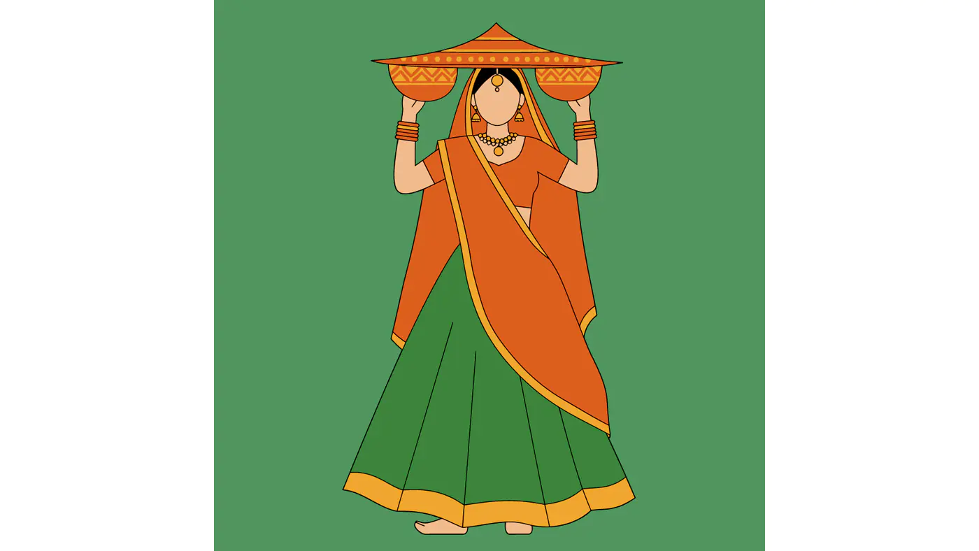 Stylized Indian Woman Vector
