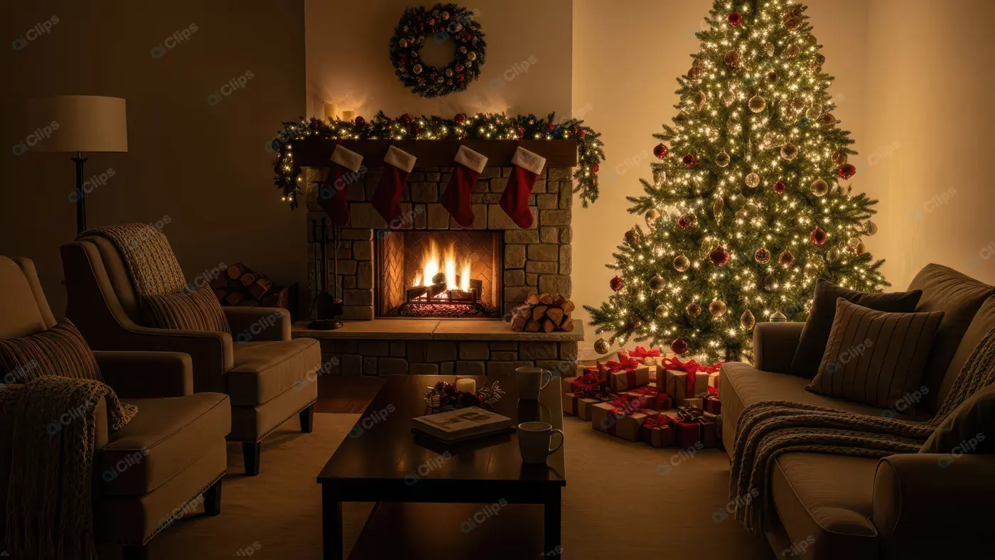 Tranquil Christmas Night Indoors