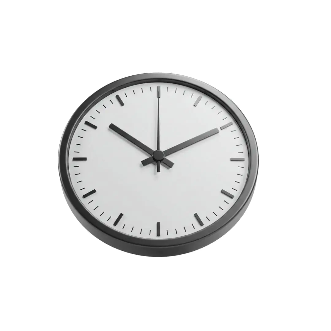 Sleek round wall clock with minimalist design