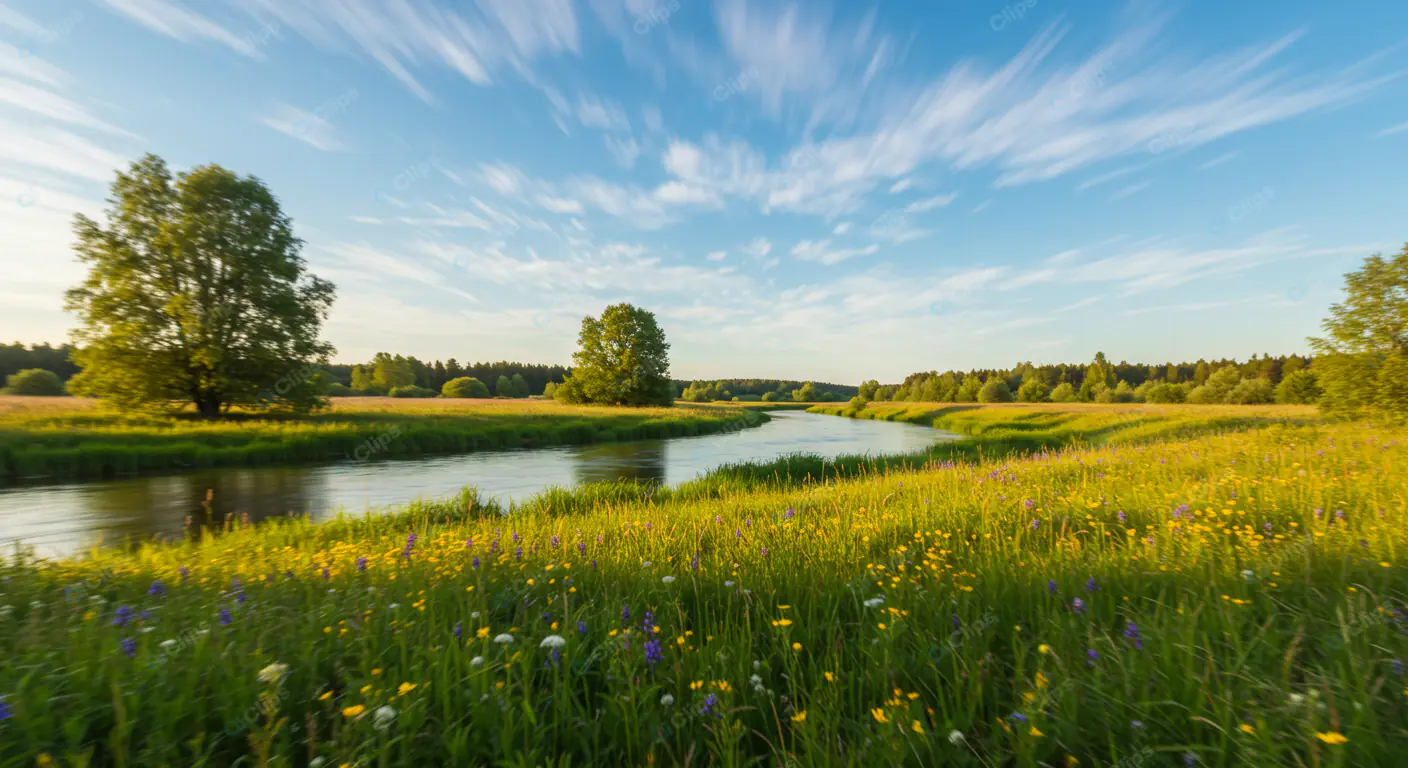 Serene Riverside Meadow