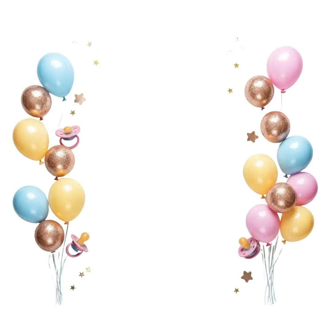 Festive Balloon Clusters Birthday Frame PNG