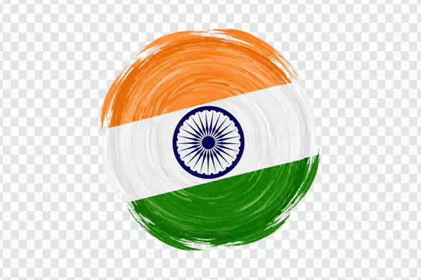 Circular Indian Flag Brushstroke Design PNG Clipart