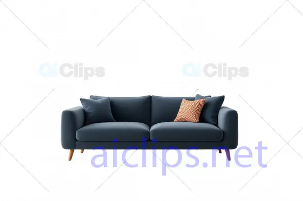 Contemporary 3D Sofa Model with Accent Cushions – Elegant Minimalist Furniture