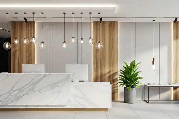 Luxe Marble Reception Area