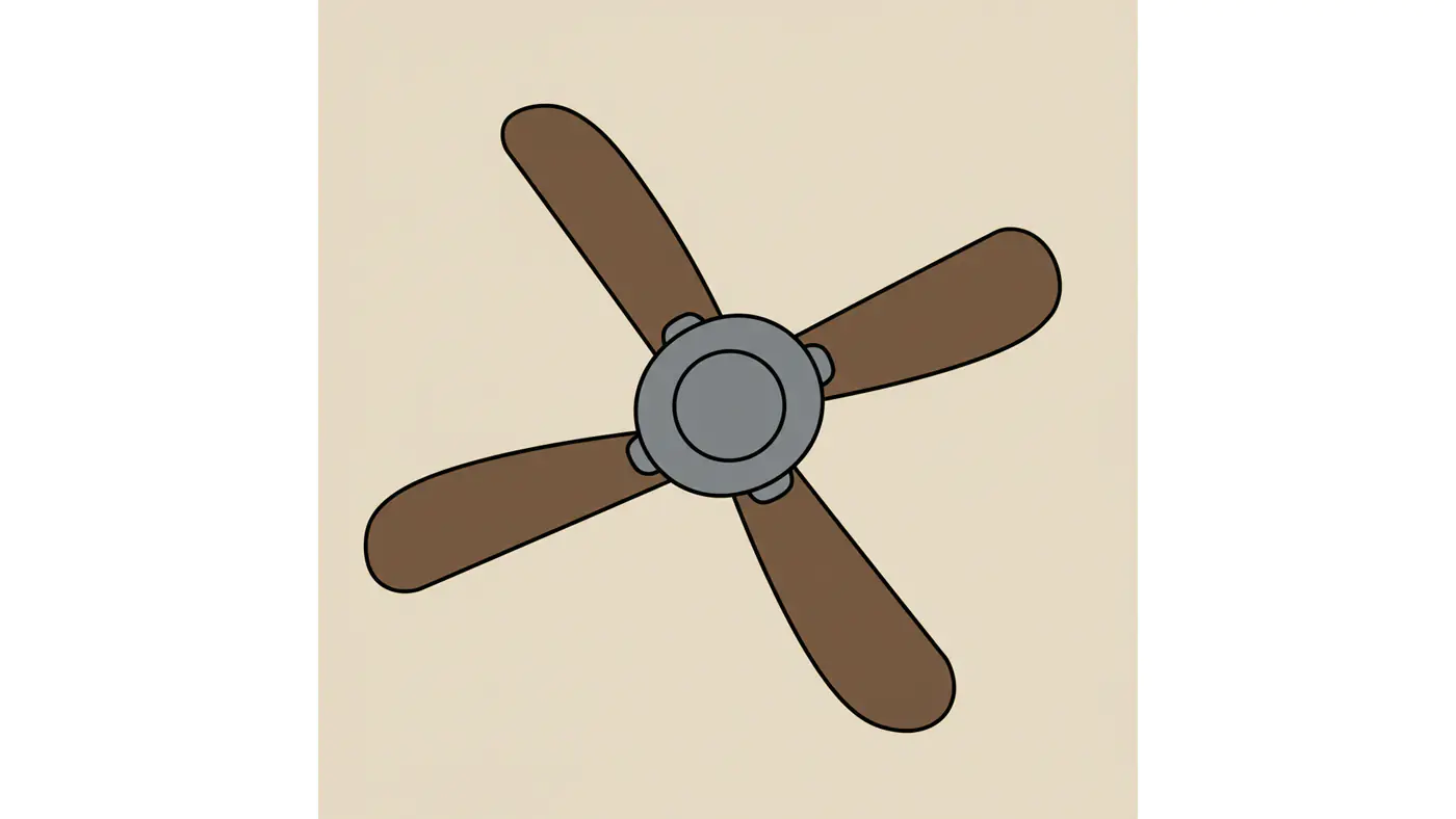 Stylized Ceiling Fan Vector