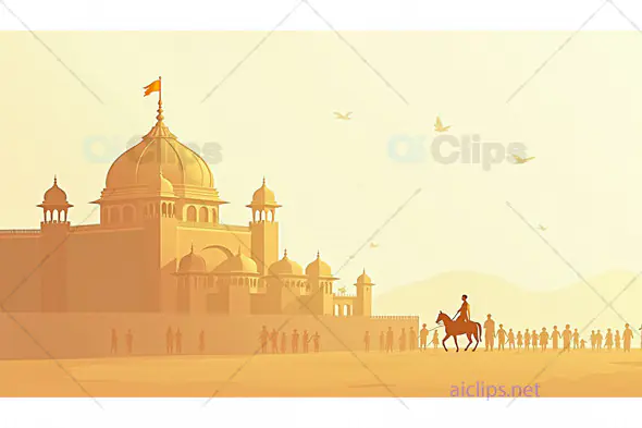 Golden Sunset over Historical Indian Fort