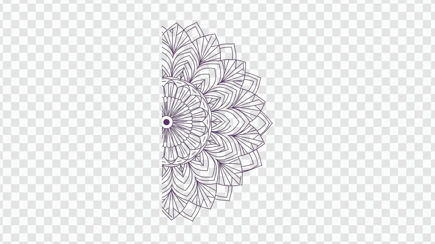 Elegant Purple Mandala Decorative Corner Flourish Element Clipart
