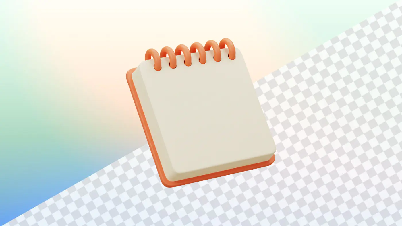 Minimalist spiral bound notepad with orange binding