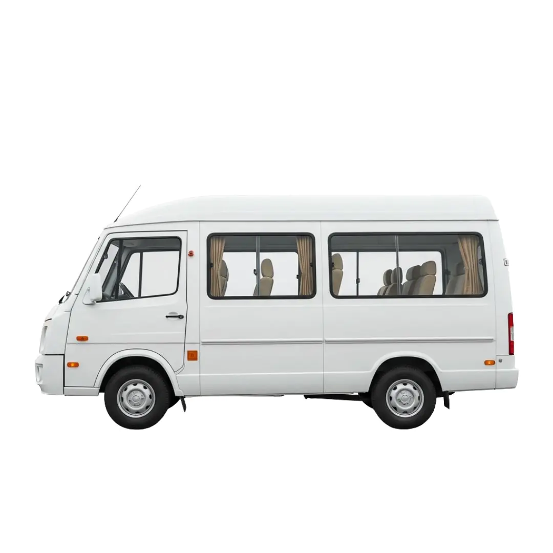 White Passenger Van Side View PNG Clipart