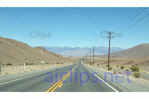 Desert Highway with Mountain View