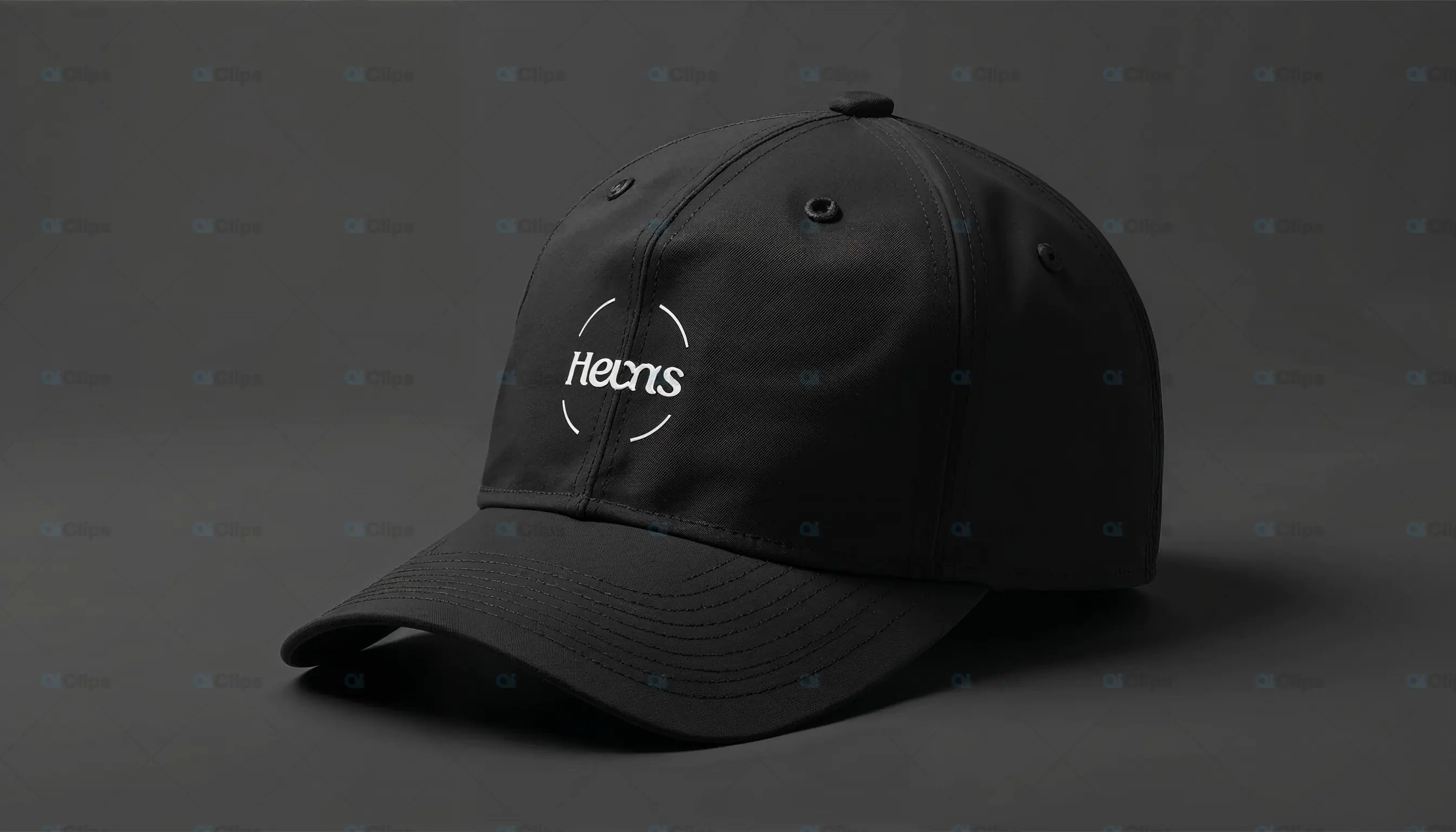 Black Logo Embroidered Cap