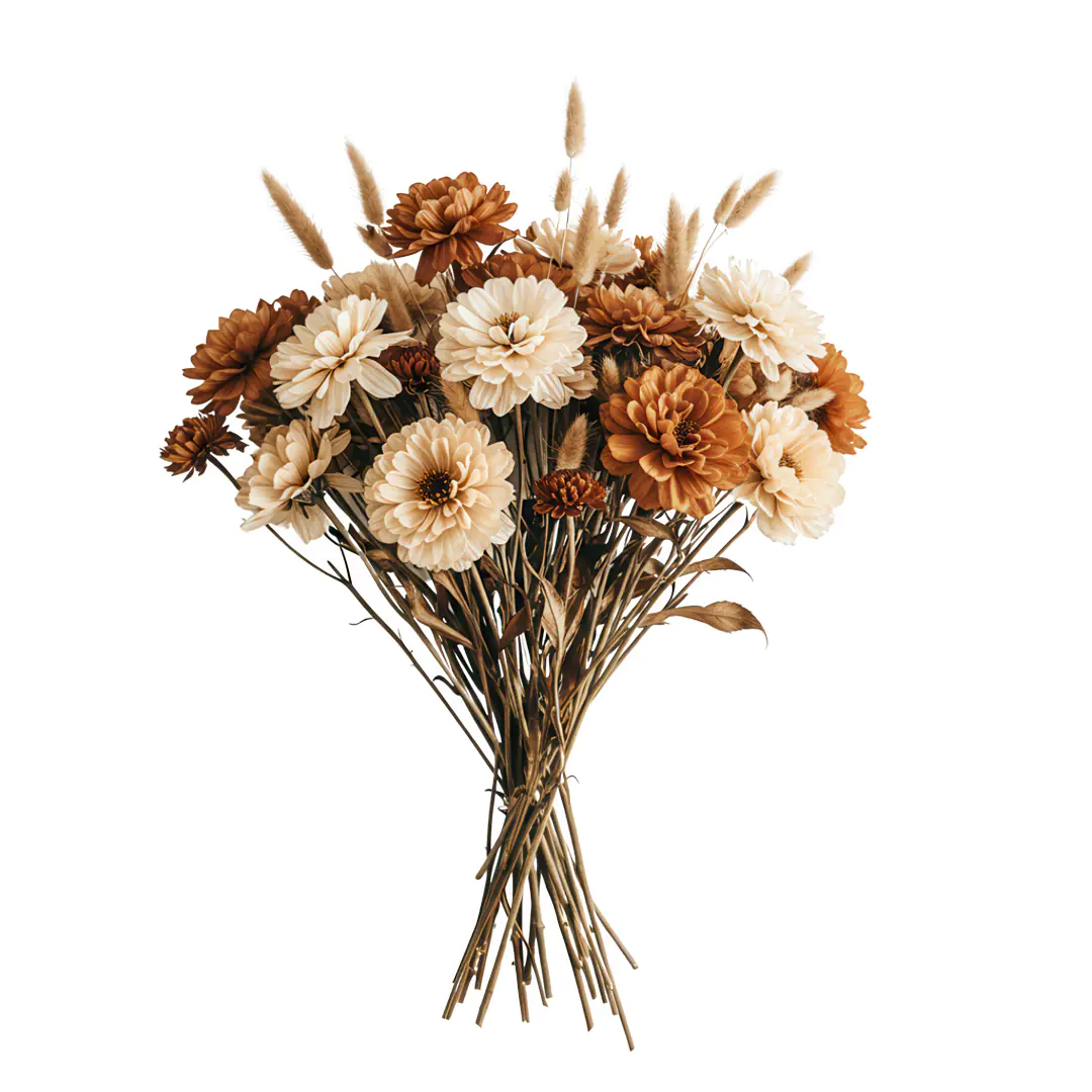 Rustic Dried Floral Bouquet Arrangement PNG Clipart