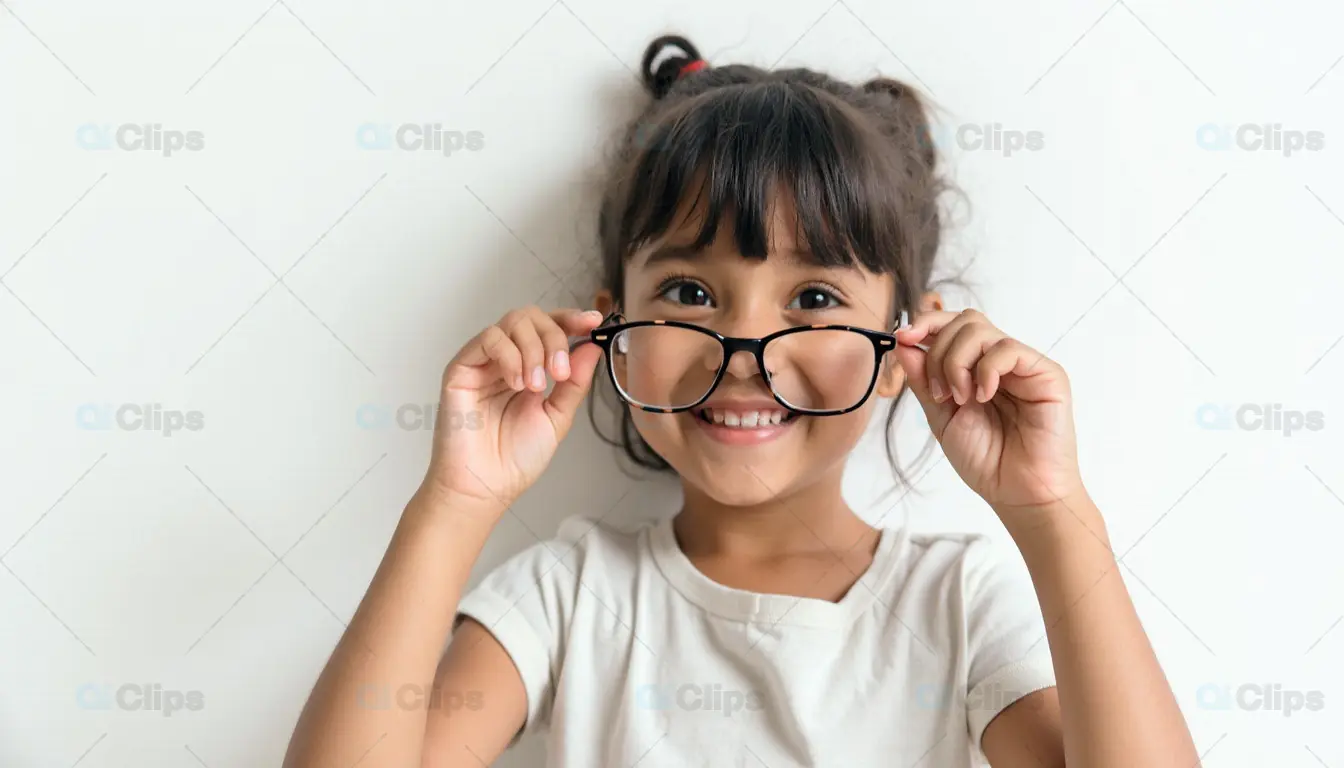 Happy Child Wearing Oversized Glasses
