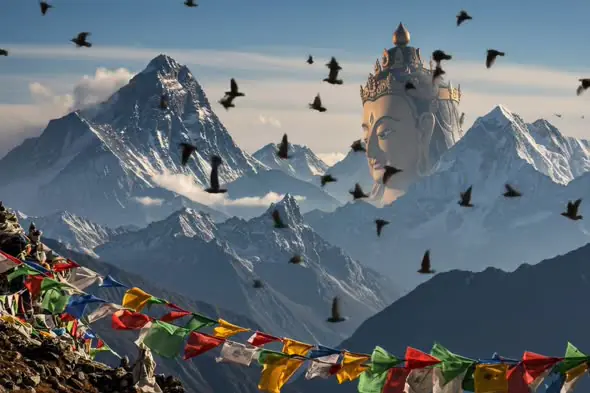 Majestic Himalayan Buddha Panorama