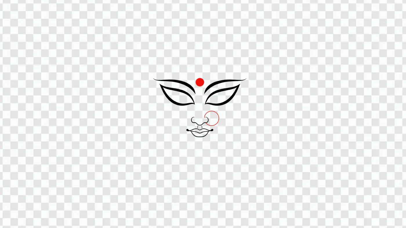 Minimalist Durga Face Design Spiritual Indian Goddess
