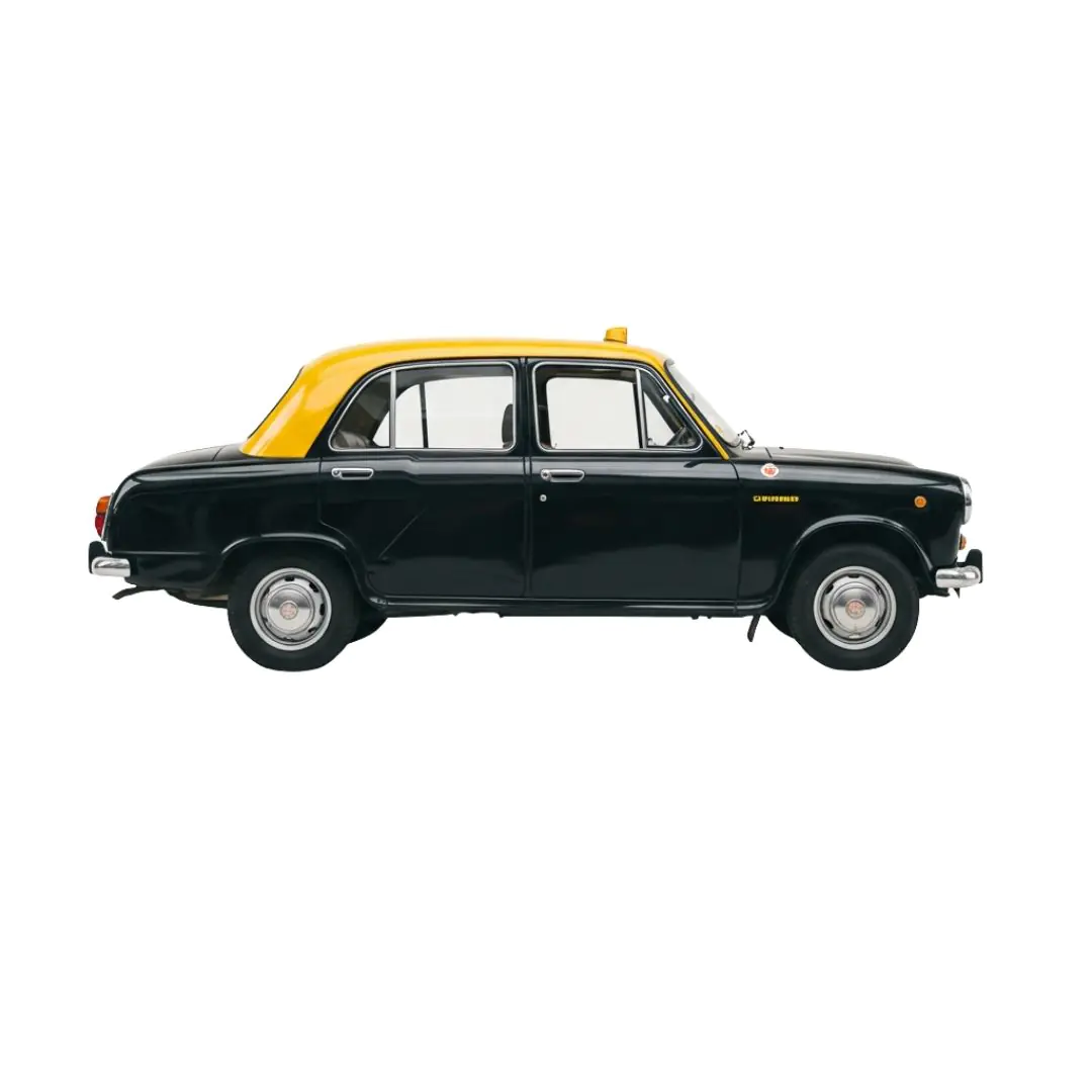 Classic Black and Yellow Taxi Cab PNG