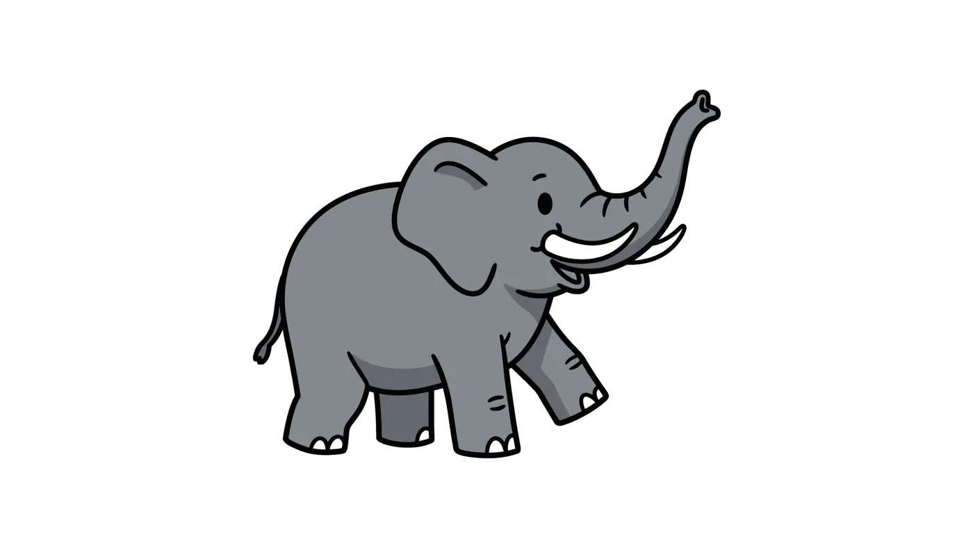 Cheerful Cartoon Elephant Vector