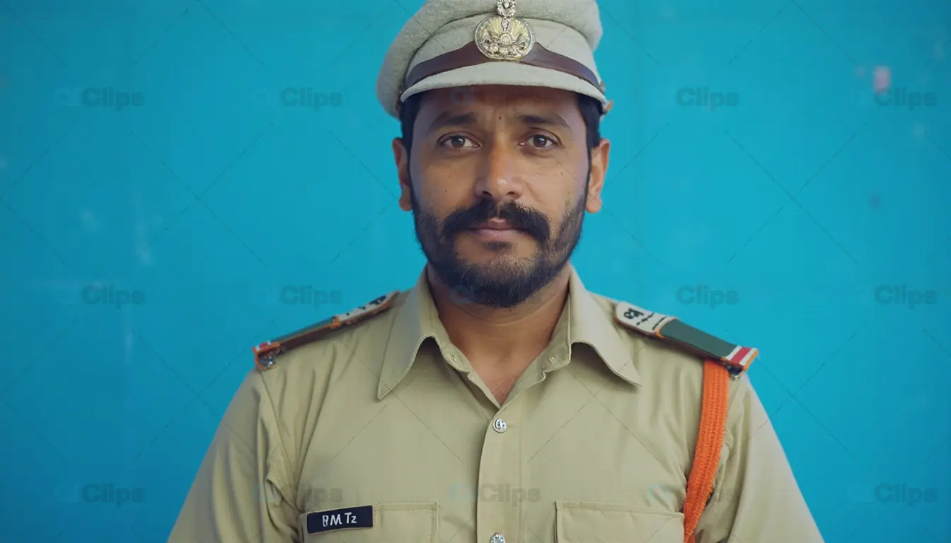 Portrait of a Police Officer in Uniform