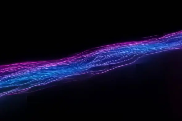 Electrifying Neon Streaks Flowing Across Dark Background