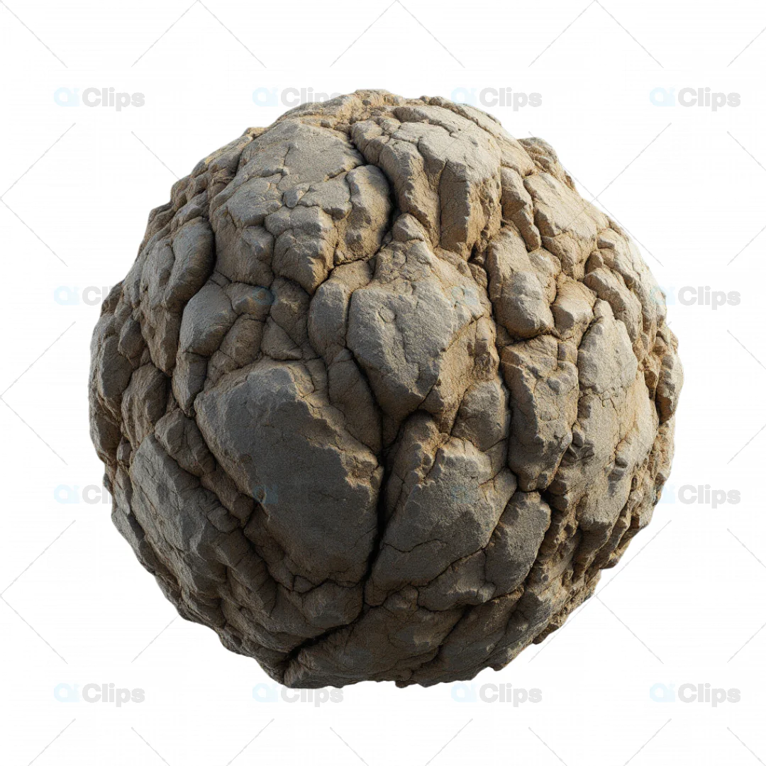3D Cracked Clay Sphere Texture