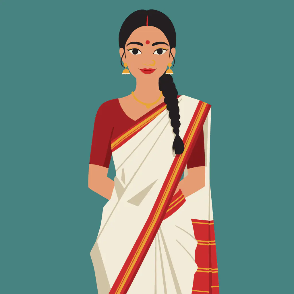 Kerala Traditional Attire Vector