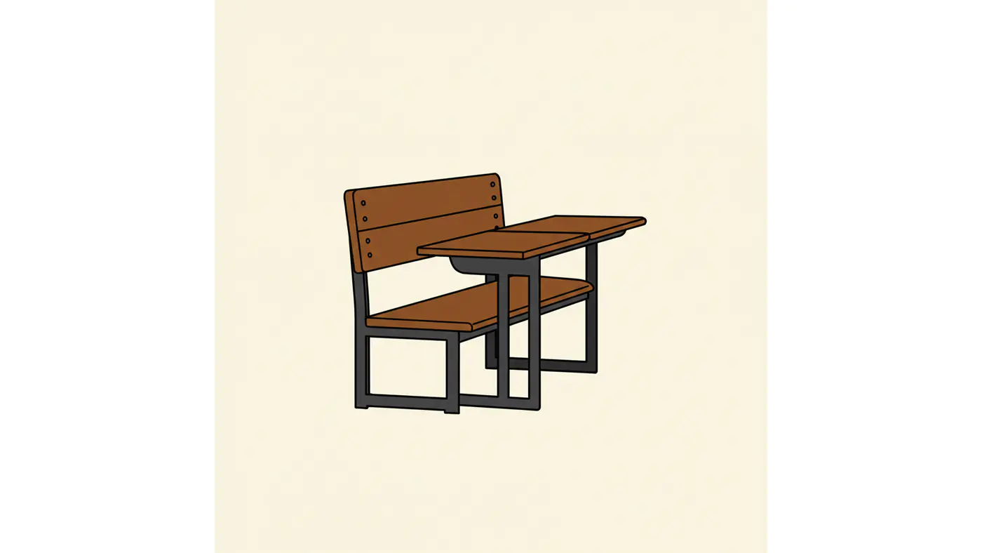 Vintage School Desk Vector